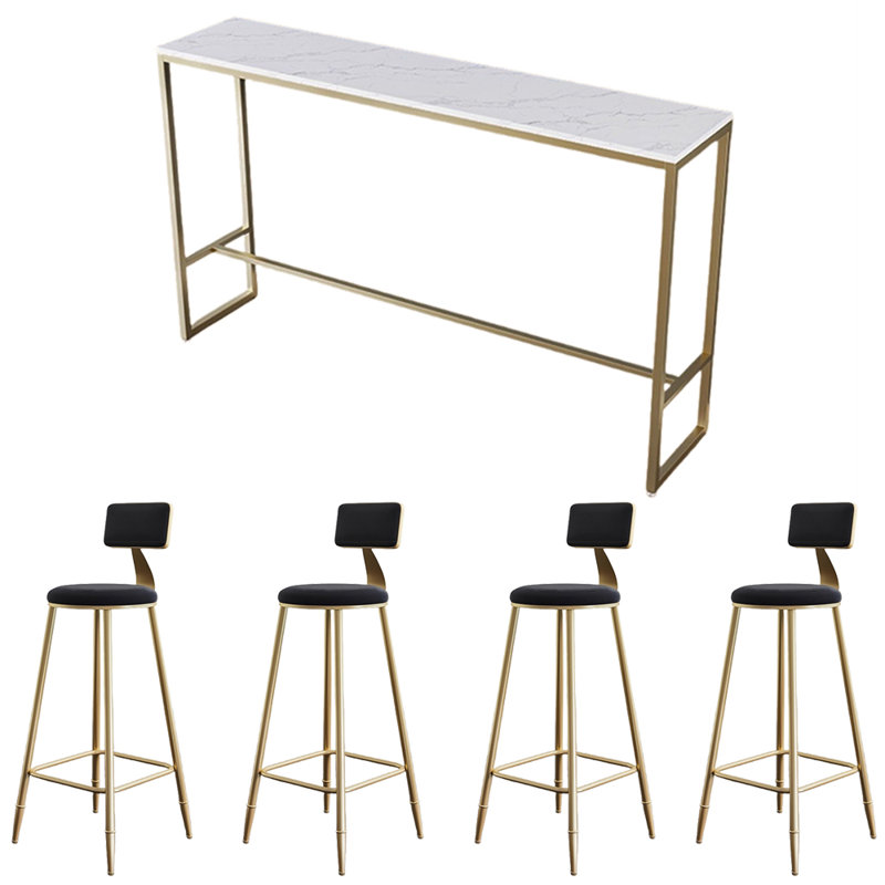Erhard, 5 pièces: table, 4 chaises, Rose, 41.3" H x 62.9" W x 15.7" D