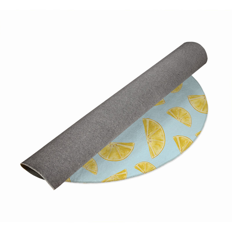 Tapis d'été Summer Lemon, Rond 5 pi