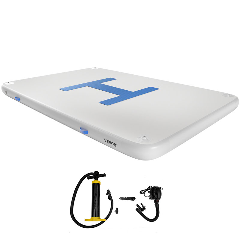 13’x6.5’x6” Inflatable Dock Platform, 8 to 10 Person Inflatable Floating Dock, Floating Platform