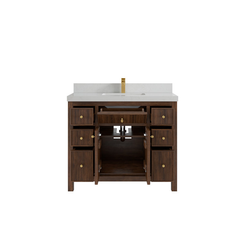 Teck de 42 po Sonoma X P 22 po De salle de bain D, Quartz de Carrare