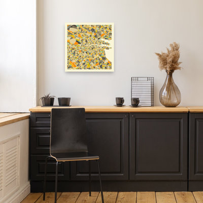«Colorful Dublin City Map Abstract Colorful Contemporary City», reproduction d'art