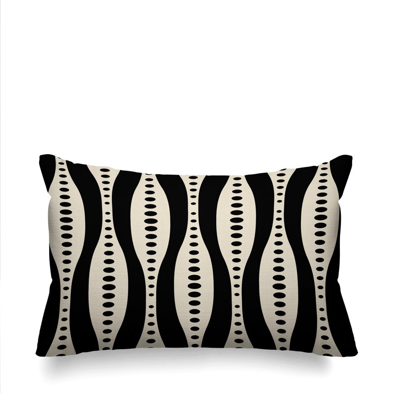 Housse et insert pour oreiller rectangulaire d'extérieur Claiborn, Noir