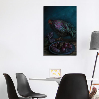 Black And Blue by Juliana Loomer - Wrapped Canvas Painting