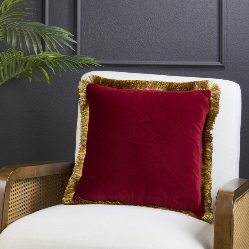 Coussin en velours, Rouge, Housse uniquement