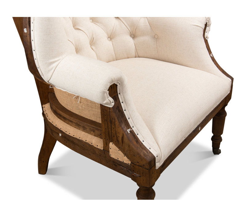 Irish Linen Wingback Chair