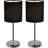 Amandev Simple Designs Mini Basic Table Lamp with Drum Fabric Shade-1916852167