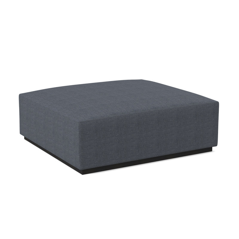 Club Square Ottoman, Espresso, White Caps Fog Viscose