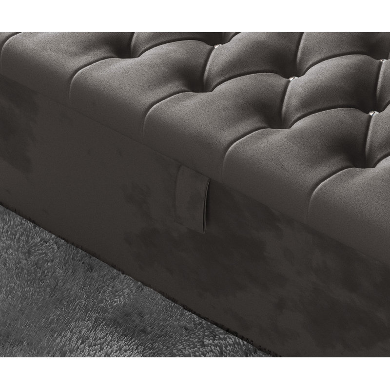 Akilia 102cm Wide Tufted Rectangle Storage Ottoman with Hydrolic Arm, Charcoal