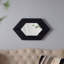 Miroir hexagonal 18,5 "x 18,5" avec cadre en bois massif, décoration murale pour le couloir de la salle de bain, noir
