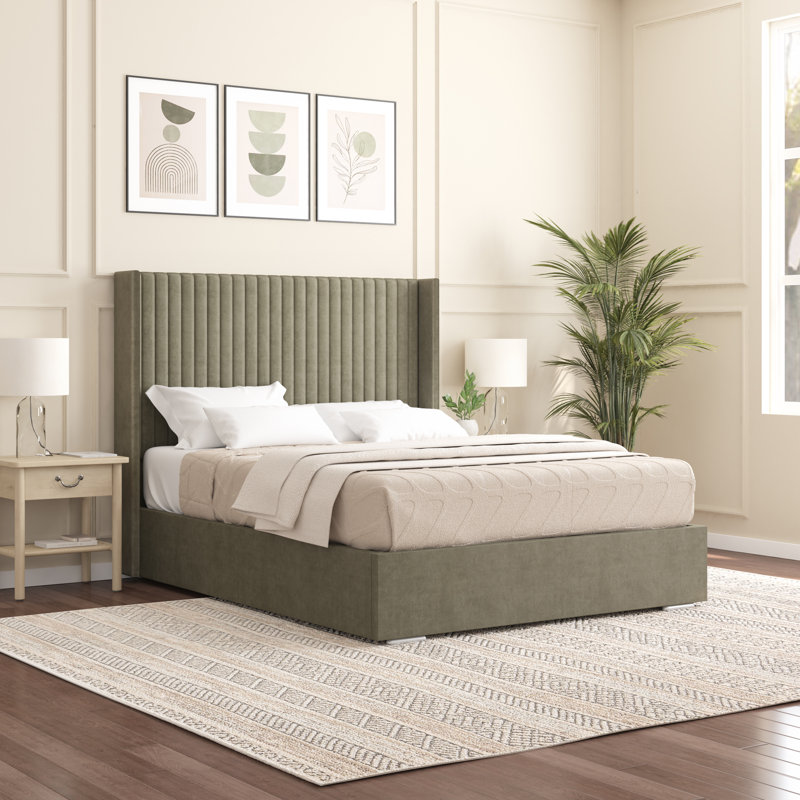 Shelton Upholstered Bed Frame, Asphalt, King (5')