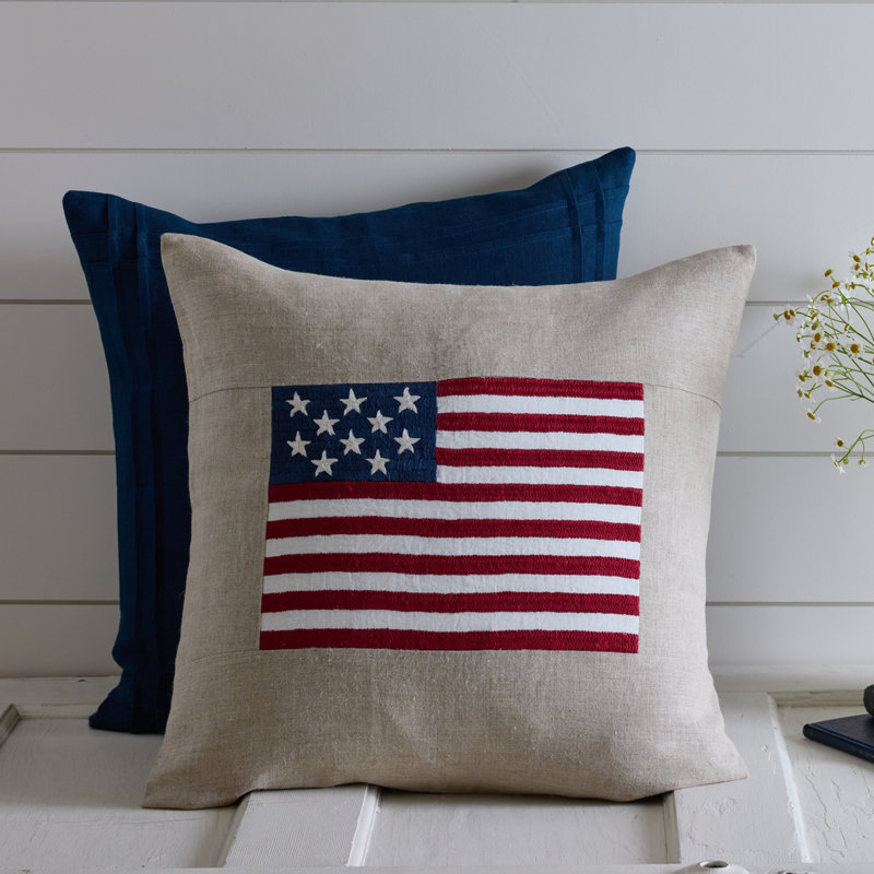 U.S. Flag Embroidered  Pillow