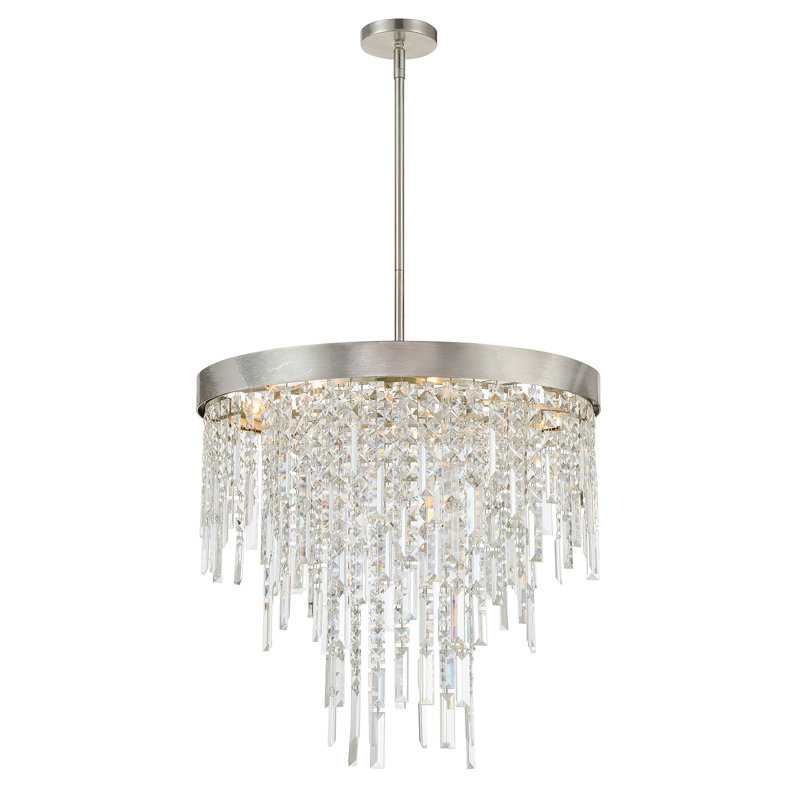 Lustre argenté antique 6 lumières Meily, H 24 po x l 24 po x P 24 po