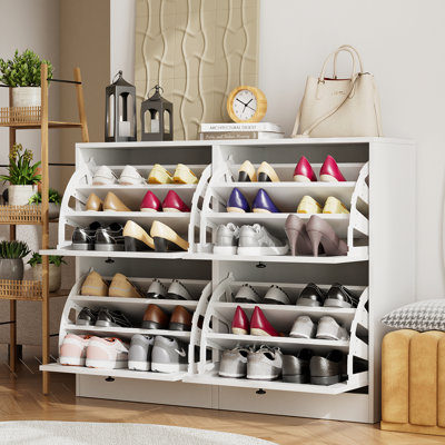 Marcell 36 Pair Flip-out Shoe Cabinet with 3 Layers