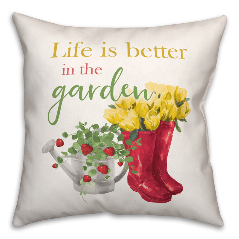  Housse de coussin Life Insert in Garden, 16 po x 16 po