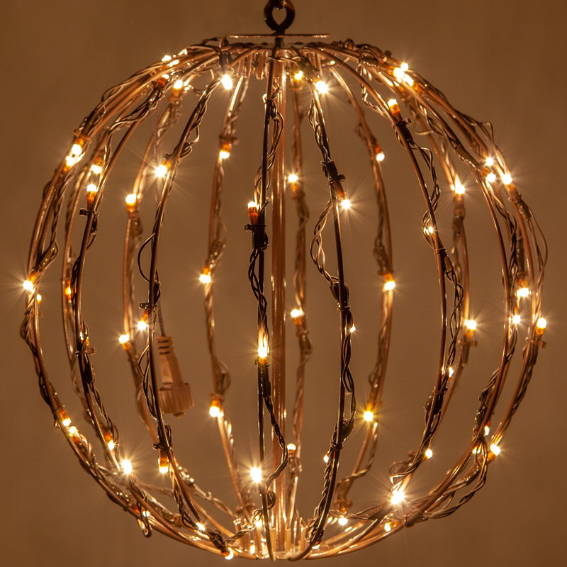 Plug-in Integrated LED Outdoor Hanging Light, 12" H x 12" W x 12"D