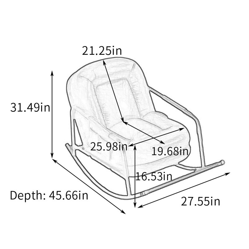 Chaises berçantes réglables avec poches de rangement, Blanc