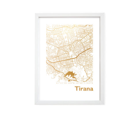Tirana Map - Single Picture Frame Print
