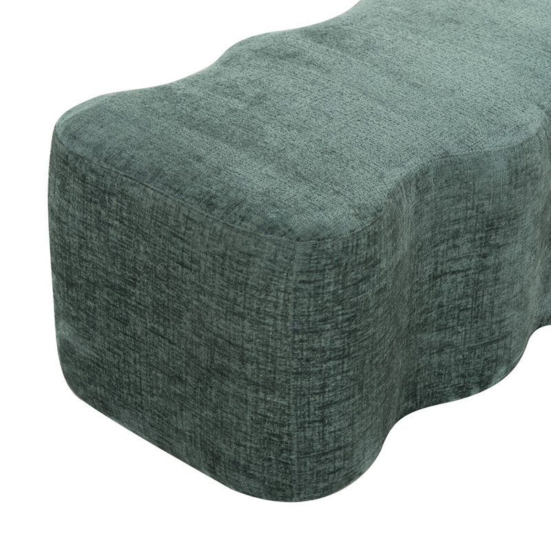 Banc en chenille Sellma, Chenille vert foncé