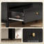 Commode 6 tiroirs cannelée pour chambre à coucher, double commode, noir-818888239