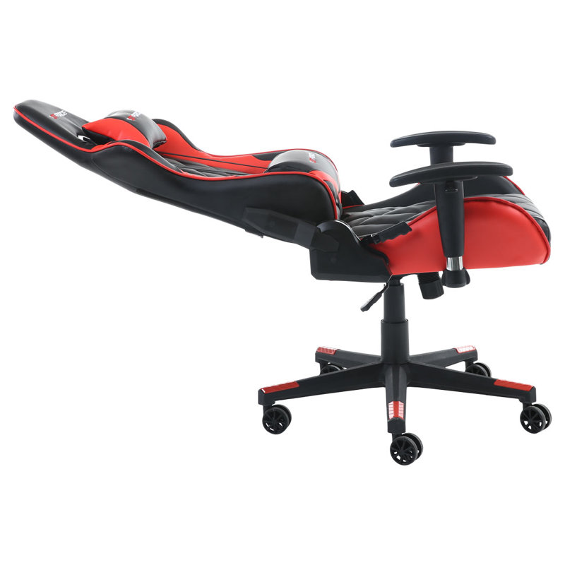 Brayden Studio Foreston Reclining Faux Leather PC & Racing Game Chair, Red/Black