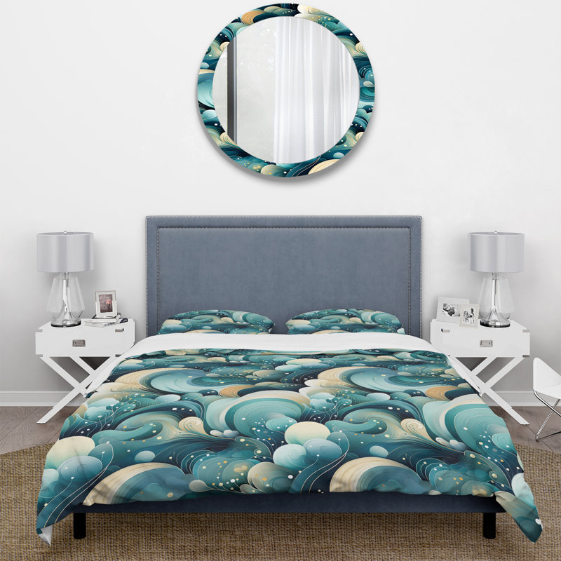 Ensemble de housse de couette Oceanic Blue Coastal Fusion, Housse de couette pour très grand lit et 2 très