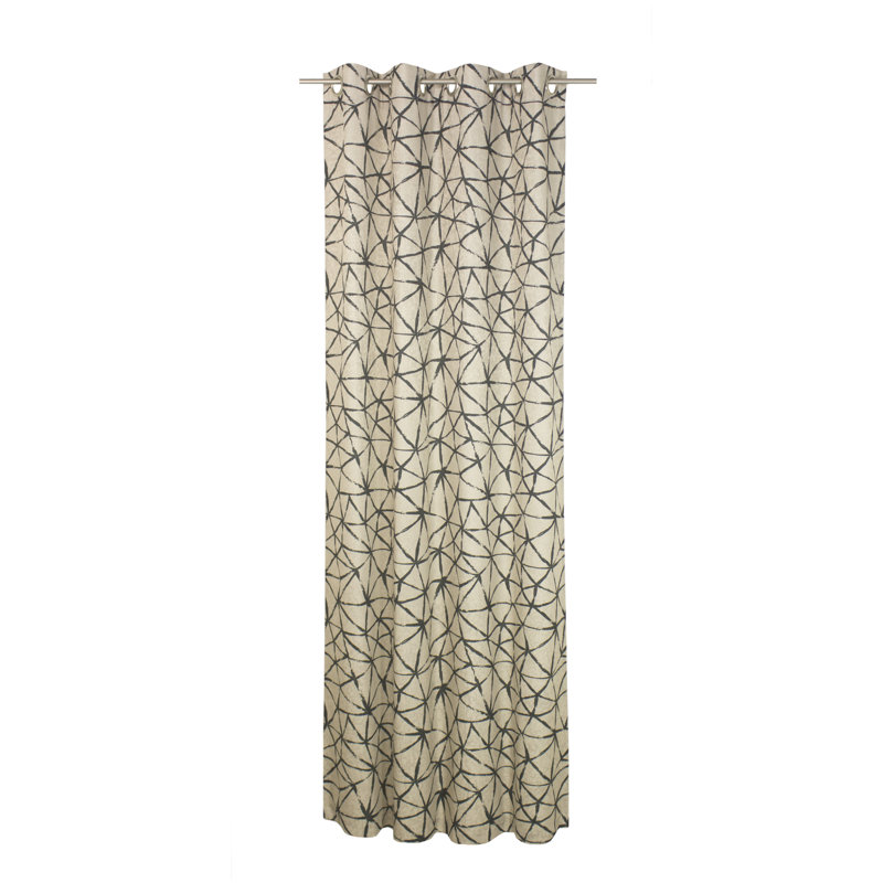 Lovitz Room Darkening Curtain Single Panel, 135cm Width x 180cm Drop, Black