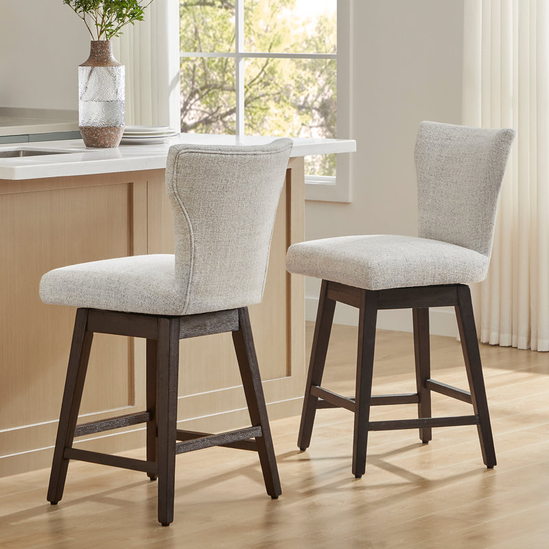 Tabouret de comptoir pivotant 26 po Alvino, Gris clair