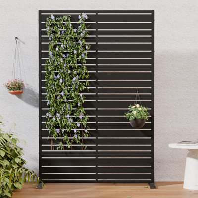 H 72 po x l 47 po x P 16 po avec écran d'intimité en métal et panneau de clôture en treillis pour terrasse
