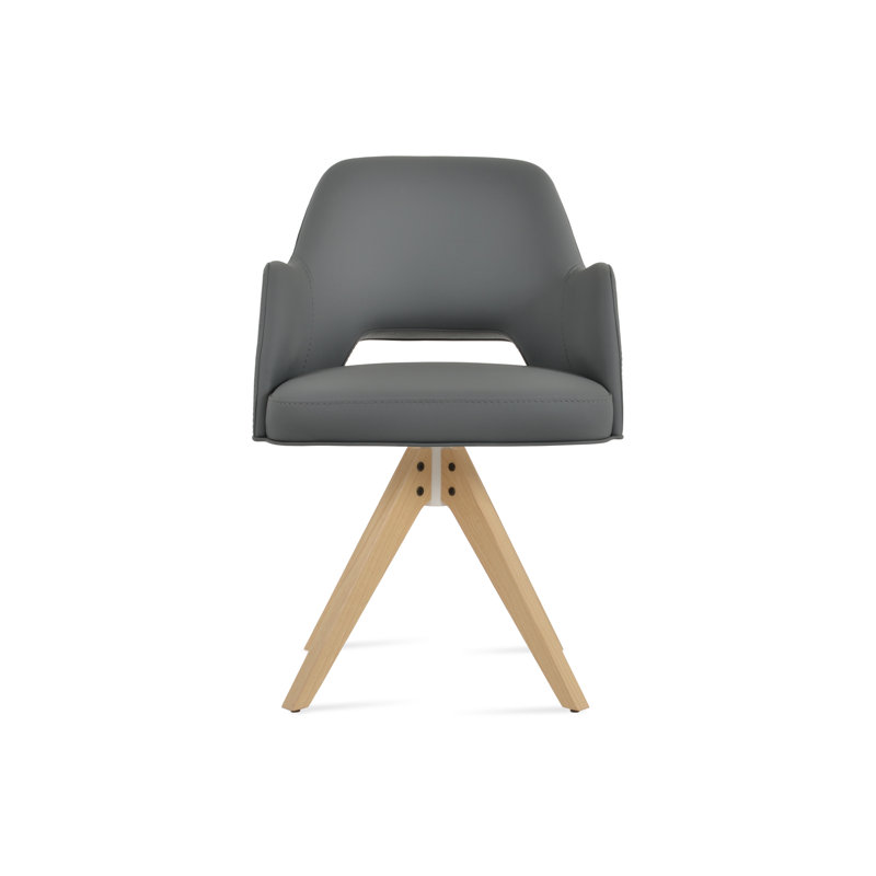 Fauteuil pivotant Marash, Naturel, Gris