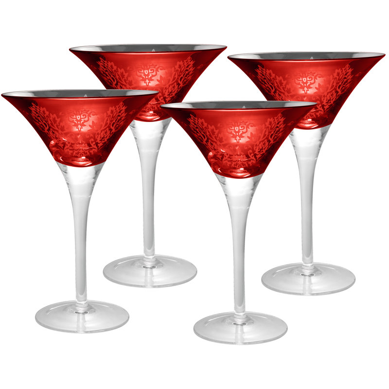 8 oz Cudahy Ensemble de verres à martini, Rouge
