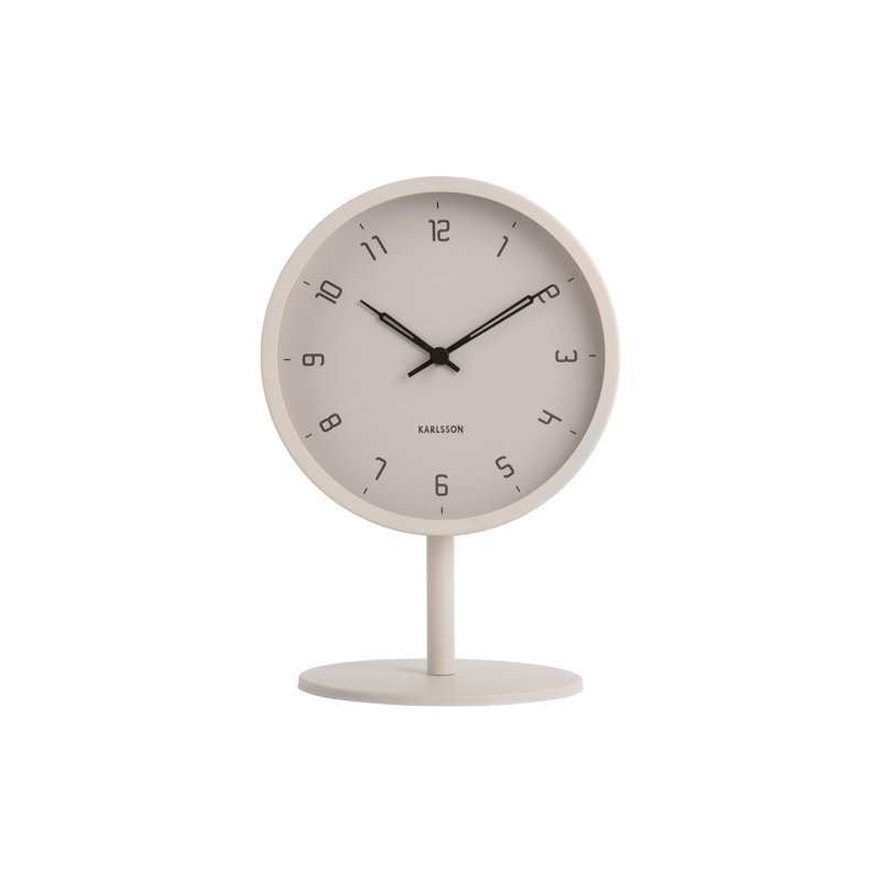 Tischuhr Stark Eisen Analogue Quartz Movement / Crystal Tabletop Clock, Warm grey