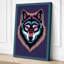 Neon Wolf Modern - Wrapped Canvas-724831068-724831079
