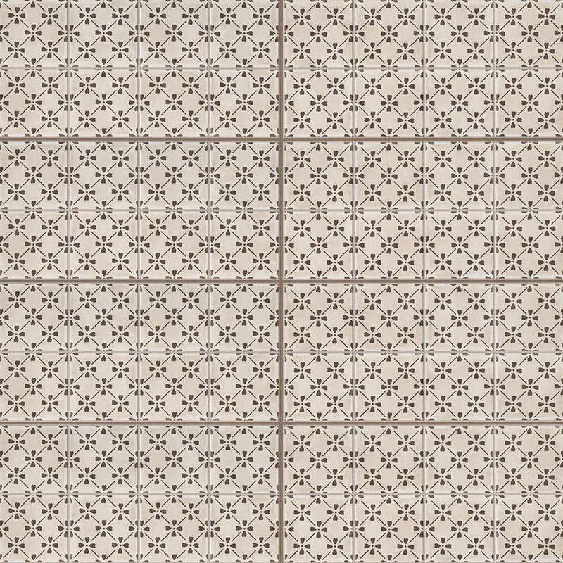 Carreau de porcelaine 12 po x 24 po Palazzo Bloom, Fleur de terre cuite antique