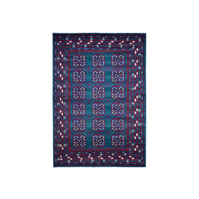 Tapis de la surface en laine vert/mauve 6 pi 6 po x 9 pi 4 po one-of-kind à la main noué la Mardella
