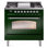 Cuisinière à double combustible 36 pouces avec 6 brûleurs, plaque chauffante (porte vitrée) ILVE Nostalgie II Series