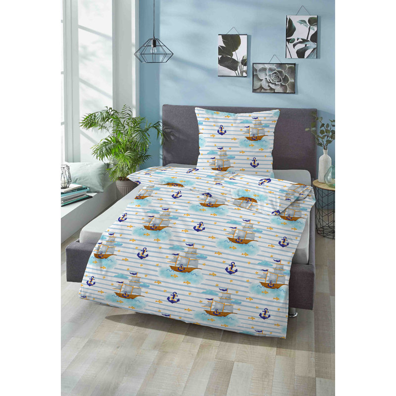 100% Cotton 57 TC 2 Piece Duvet Cover Set, 135 x 200 cm + 80 x 80 cm