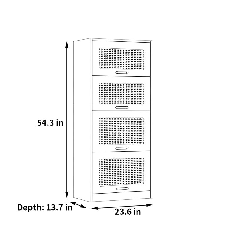 Rabehi, Blanc, (4 tablettes) H 54,3 po x l 23,6 po x P 13,7 po