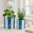 Ceramic Outdoor Planters - Striped Flower Pots With Scalloped Edge - Indoor Planter For Plants, Flowers, Herbs, Or Patio Garden Decor - Set 2, 8", 6"-1962172501