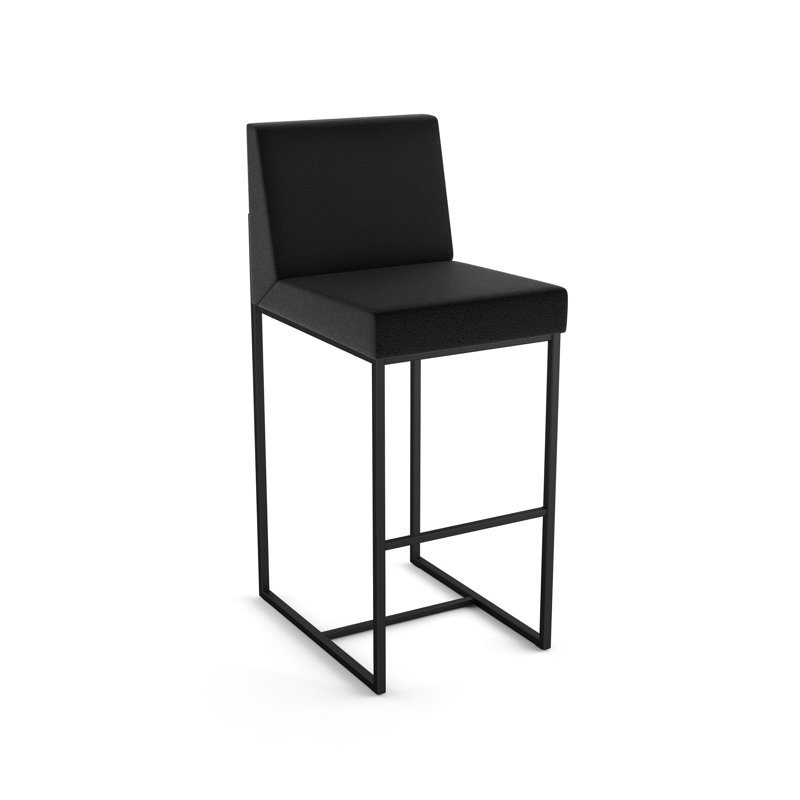 Tabouret de bar et de comptoir Gundolf, Gris clair, Noir, Tabouret de bar (siège d'une hauteur de 31 po)