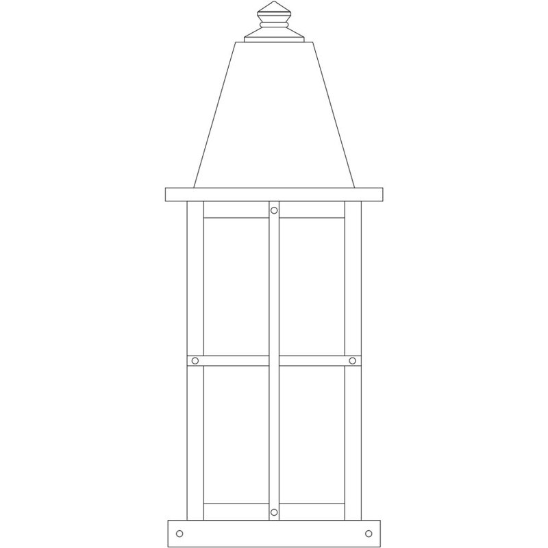 Hartford Pier Mount Light, 20.5" H x 8" W x 8" D, Pewter, Almond Mica