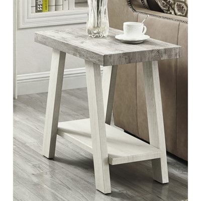 Table d'appoint en bois bicolore de 1,77 po d'épaisseur fabriquée avec finition