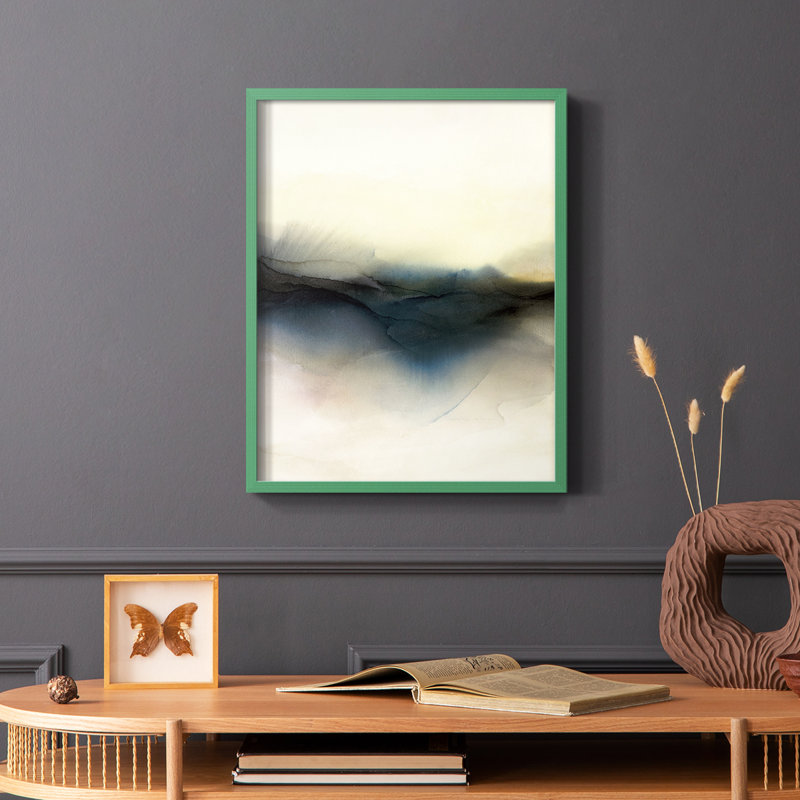 Reproduction encadrée Continui I - bois massif, Vert, H 10 po x l 8 po