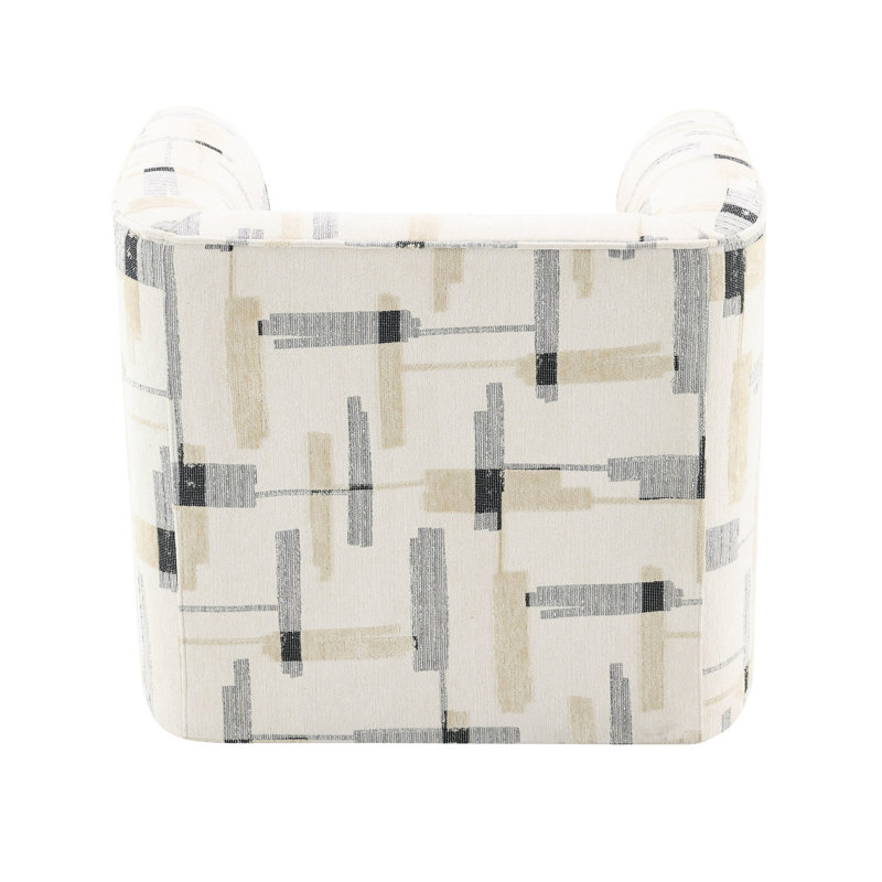 Fauteuil pivotant beige avec fonction de profondeur et de largeur du produit de 33,86 po et rembourrage en mousse de siège de 21 po