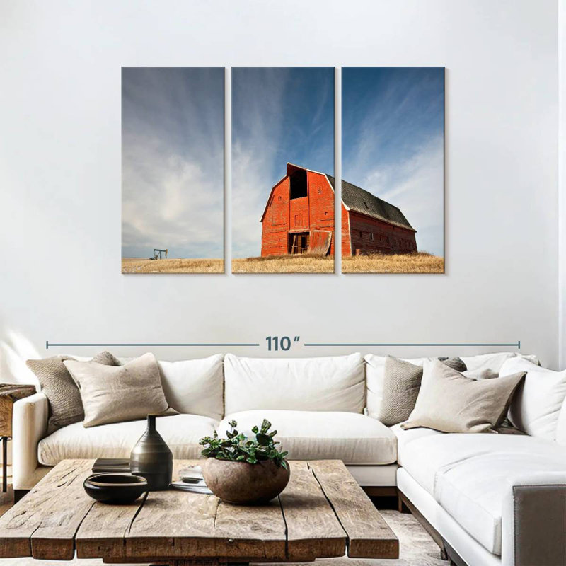 Lilie Old Red Barn In Alberta, 48" H x 74" W