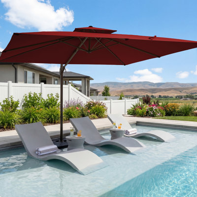 11 Ft. X 11 Ft. Square Steel Cantilever Patio Umbrella With Rotation And Tilt – Large Offset Outdoor Umbrella