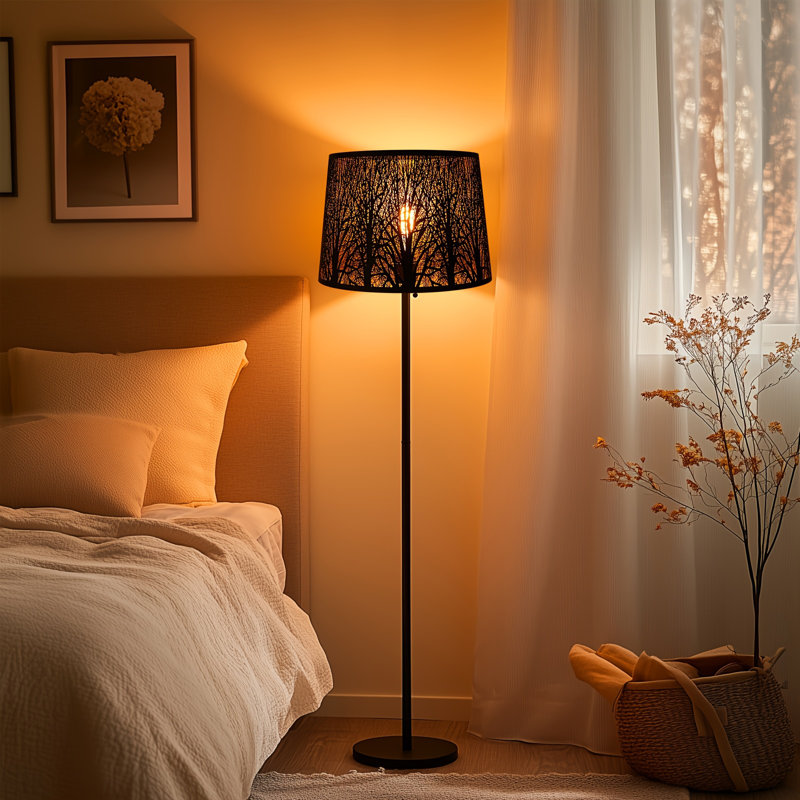 Abat-jour tambour en métal pour lampe de table et lampe sur pied, 10 x 12 x 9 pouces, abat-jour en fer, motif d'arbre araignée