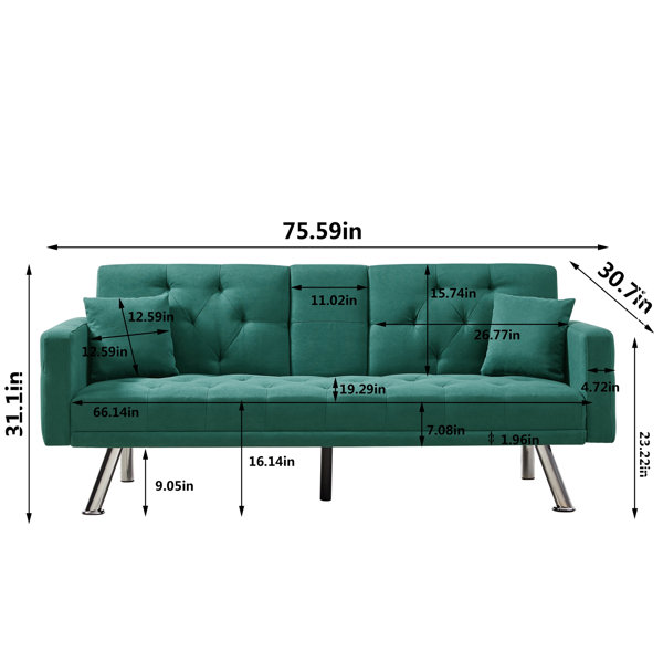 Ebern Designs Sleeper Round Arm Sofa - Wayfair Canada