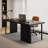 Black Rectangular Solid Wood desk-628449763