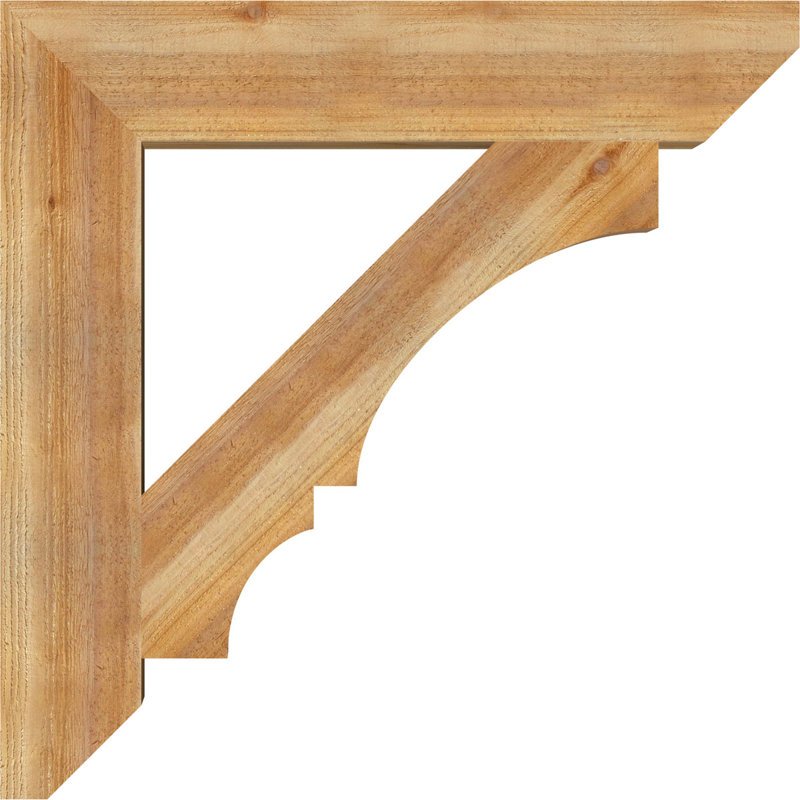 6"W x 34"D x 34"H Balboa Slat Rough Sawn Bracket, Western Red Cedar, Rough Sawn Western Red Cedar, 6" W x 34" D x 34" H