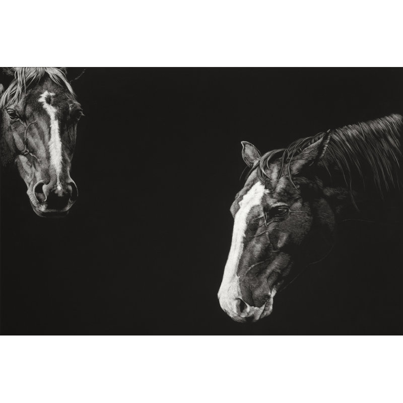 Cowboy Scratchboard III by Julie T. Chapman - Wrapped Canvas Print, Wrapped Canvas, 20 cm H x 30 cm W